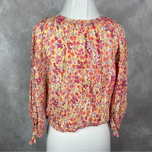 Poupette St Barth India Ruffle Blouse In Marigold One Size - Picture 5 of 7